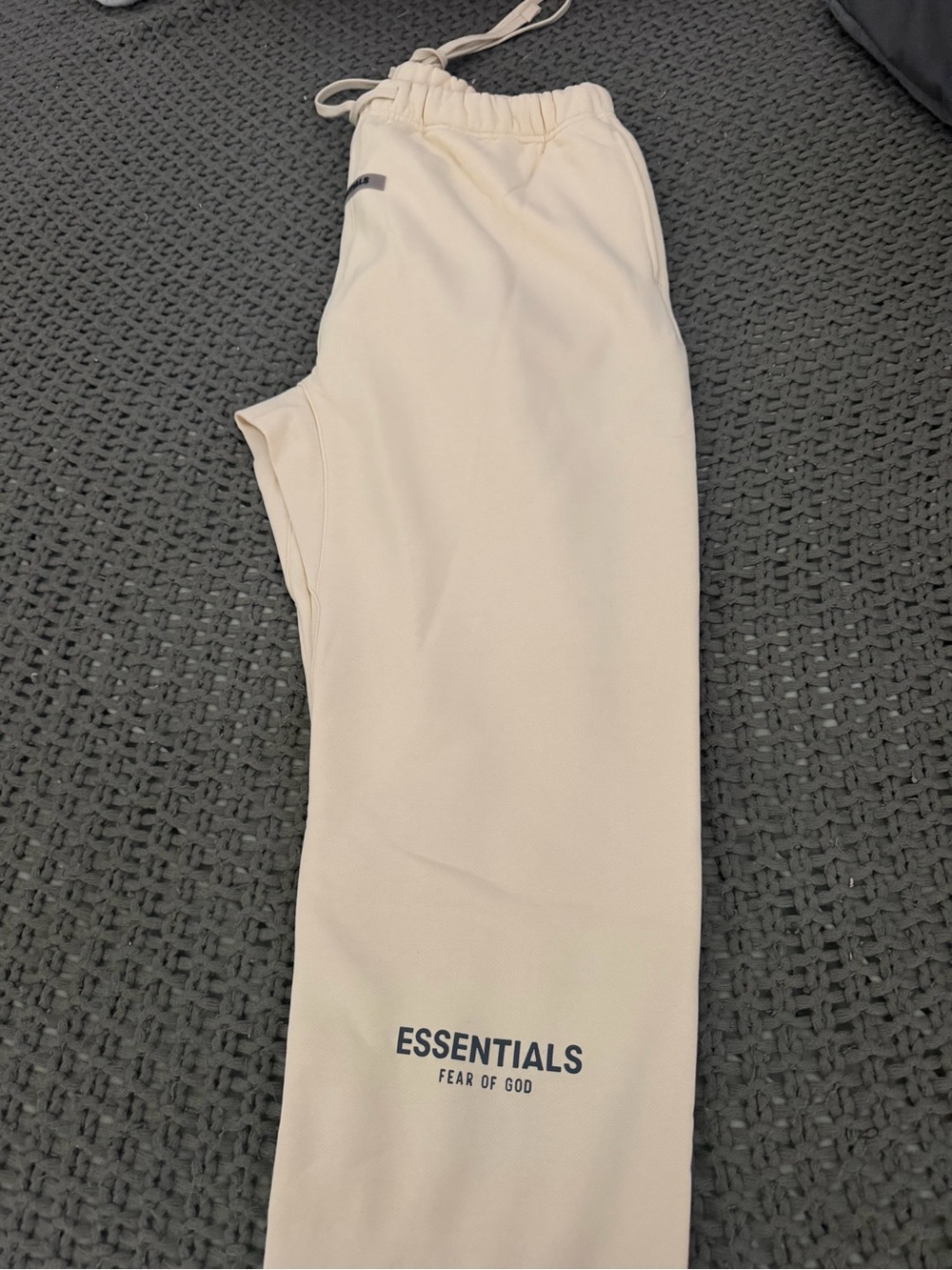 Essentials Cream Jogger Sweatpants with Logo
